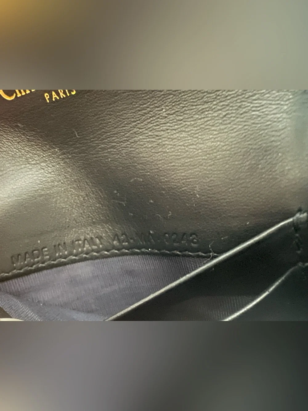 Christian Dior Oblique Canvas Mini Wallet in Navy and Beige